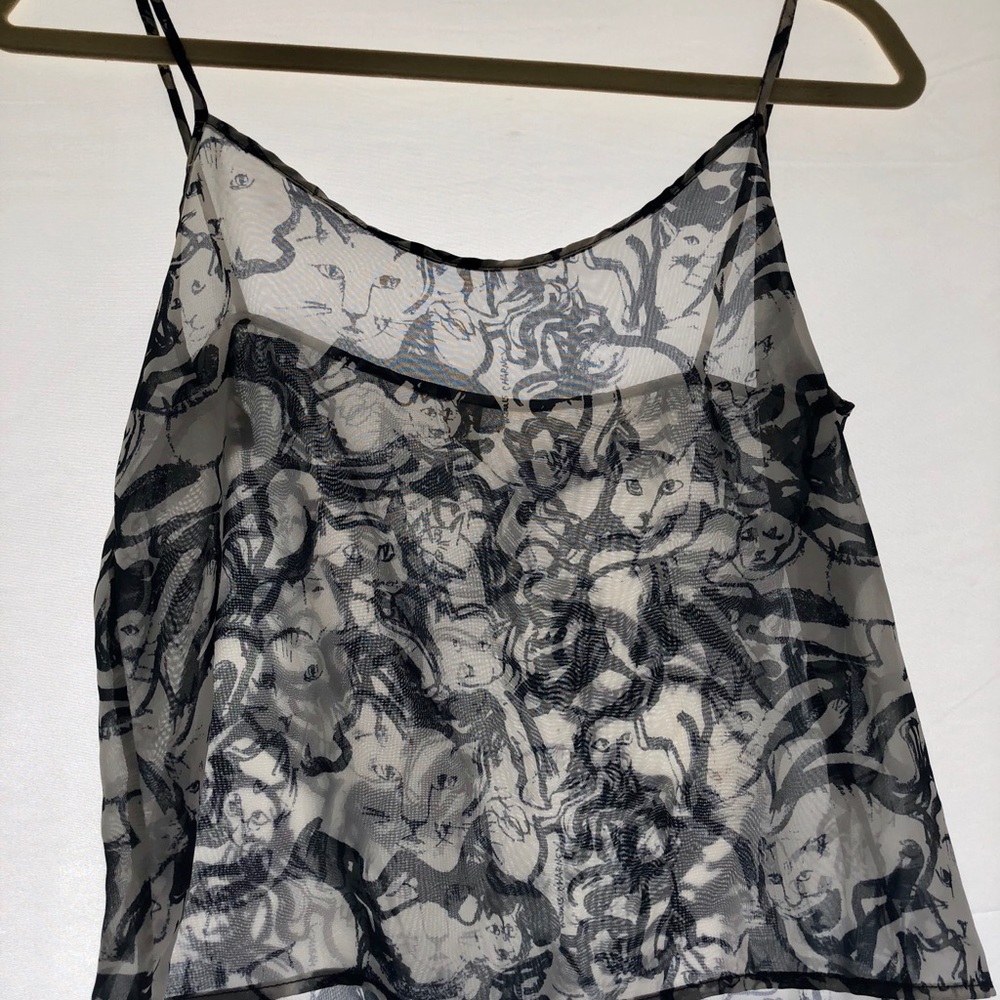 American Apparel Black and White Chiffon Camisole